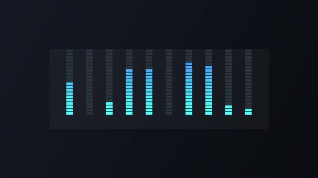 Transparent panel interface with progressive LED-style bars