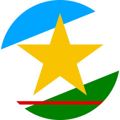 Obraz premium Roraima Round Flag Vector Button Symbol