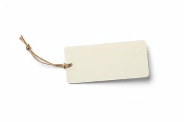 Blank Price Tag With String Isolated on White