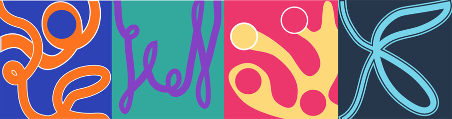 Vibrant abstract poster featuring flowing shapes in warm colors with colorful fluid wavy lines for a dynamic modern feel, motivational typography design for creative wall art.eps © Shafiavect