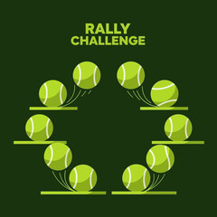Dynamic Tennis Ball Display Illustrating Sport Challenge and Engaging Rally Concept Visually