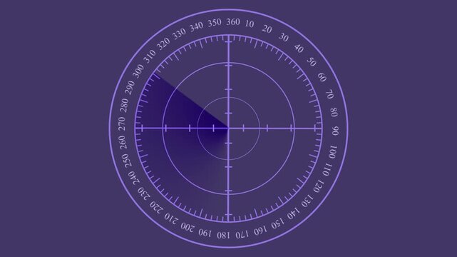 Purple radar screen display with directional indicators and a detected signal technology, Advanced radar interface for tech and navigation projects .