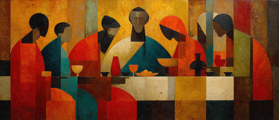 Abstract Geometric Last Supper – Generative AI