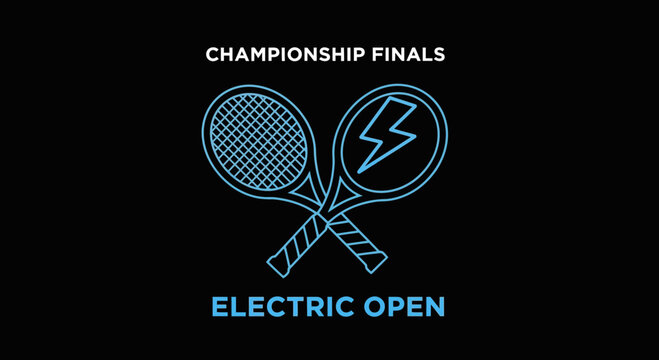 Electrifying Tennis Championship Finals Emblem In A Dynamic And Visually Striking Design