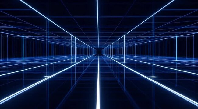 Futuristic grid lines animation background moving slowly
