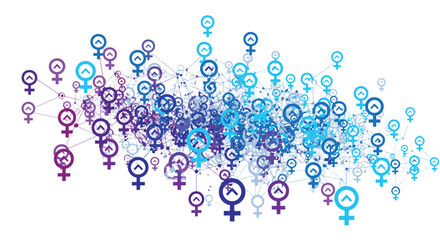 Diverse Gender Symbols in Gradient Transition.