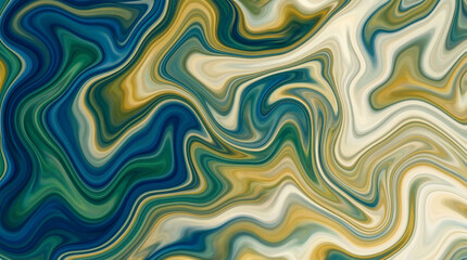 Fototapeta premium Abstract swirls background texture in blue green and gold tones