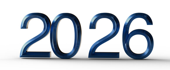 Bold blue 2026 year numbers with 3D effect. Perfect for New Year celebrations, events, and designs....