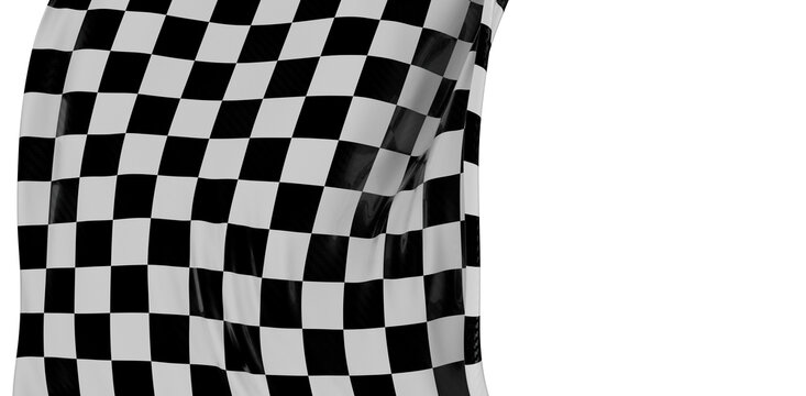 Black and white checkered flag waving. Race, finish, speed, victory, competition, checkered, check, success. Suitable fo
