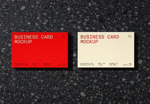 Lying Business Cards Mockups 