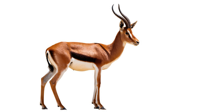 Isolated majestic blesbok antelope standing alert, an iconic African savannah wildlife