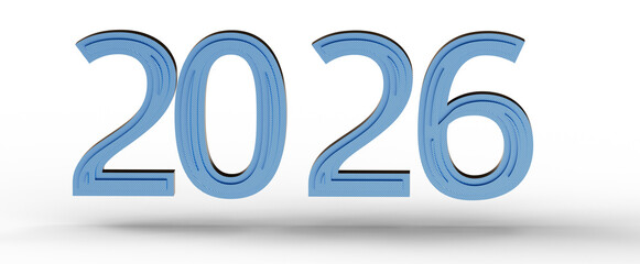 Illustration of the year 2026. Perfect for new year greetings and designs, expressing concepts like future, planning, an © vegefox.com