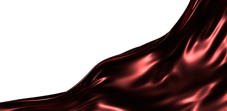 Dramatic abstract of flowing red silk cloth. Luxurious fabric texture with folds and highlights, suitable for design and