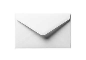 White envelope with folded flap isolated on transparent background