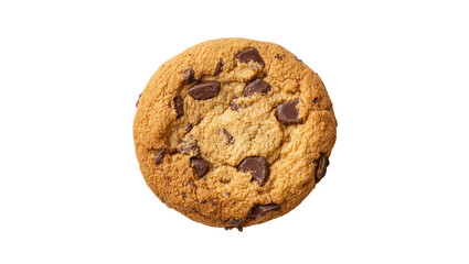 Isolated delicious homemade chocolate chip cookie fresh baked sweet snack dessert food