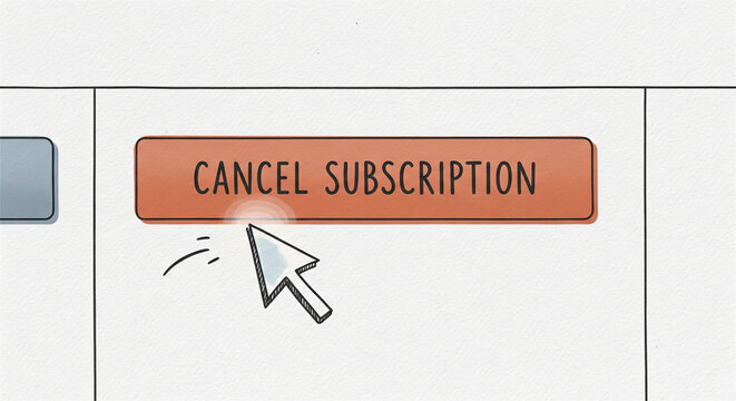Cursor hovering over a button to cancel a subscription service online.