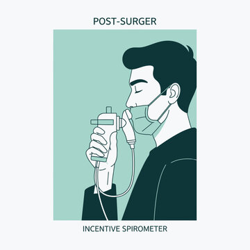 Patient Utilizing Incentive Spirometer Post-Surgery To Aid Respiratory Function Recovery Process