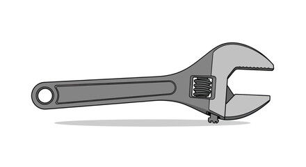 Obraz premium Adjustable Wrench Hand Tool Illustration on White Background