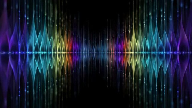 Bioluminescent sound flow abstract sound waves colorful wave background audio visualization music waveform digital sound wave neon wave pattern equalizer wave frequency spectrum vibrant light waves