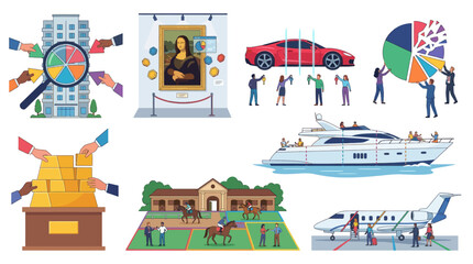 Obraz premium Business, Wealth, Success, Luxury Lifestyle Icons