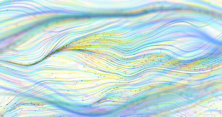 Abstract artwork featuring flowing pastel lines, creating a sense of movement, peace, and ethereal beauty. Perfect for b © vegefox.com