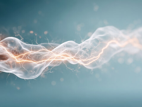 発光する電流が流れる抽象的なエネルギーの波