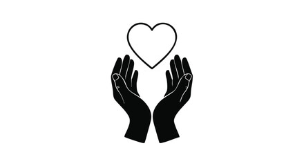 Obraz premium Vector illustration of hands holding a heart