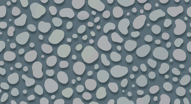 Vector seamless pattern of gray stones on blue background