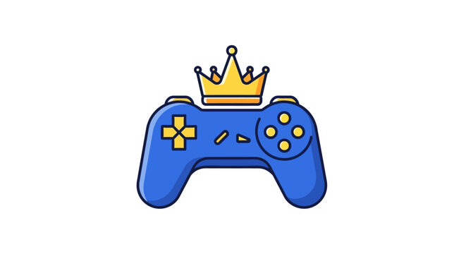 Blue gaming controller with crown.