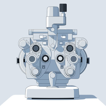 Precise Ophthalmic Instrument Illustration: A Detailed Depiction of a Vision Testing Device