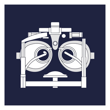 Precise Ophthalmic Instrument Illustration: A Detailed Depiction of Optometry Equipment for Vision