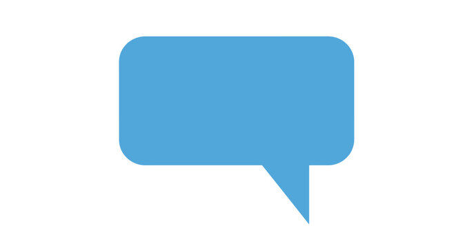 Blue speech bubble icon symbol.