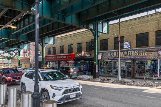 Restaurants and shops in the Bronx at Yankee stadium in New York City New York USA