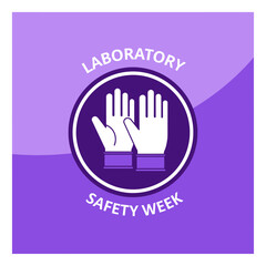 Obraz premium Promoting Laboratory Safety During Safety Week with Protective Gloves Icon Imagery