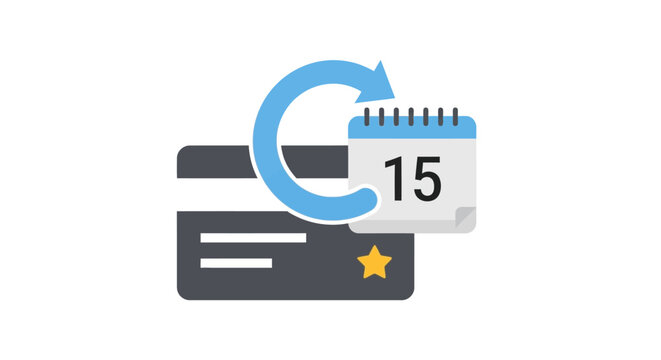 Credit card with calendar icon.