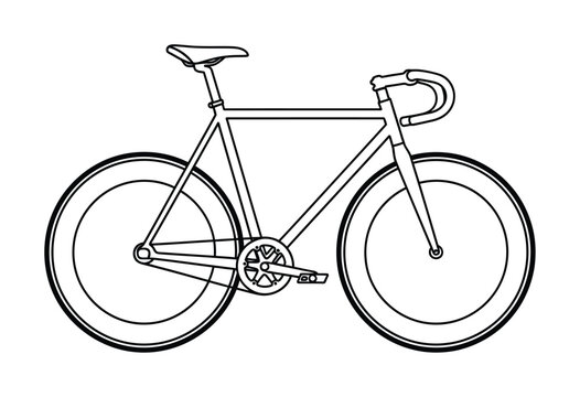 Vector of a sleek road bicycle with handlebars turned