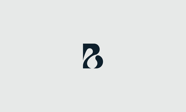 Abstract logo design featuring a stylized letter b in dark blue