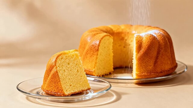 Bundt cake with powdered sugar