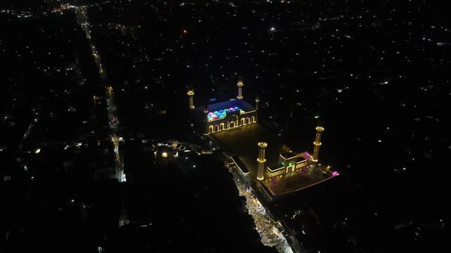 Beautiful Mosque Decorated for Ramadan
Aerial Night View in Pakistan