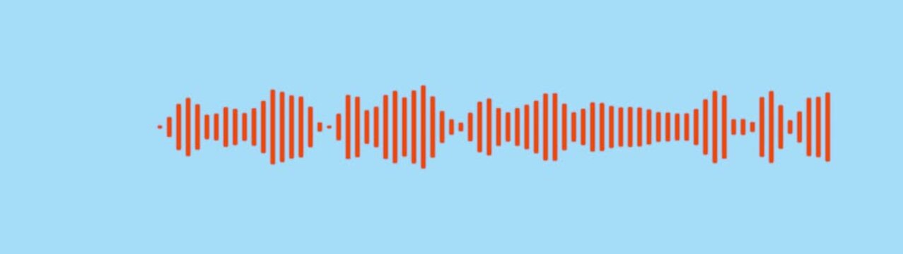 music sound wave or Circular interface audio voice music. sound waves animation on black background. Recording studio with horizontal radio wave behind the black background.. 4K