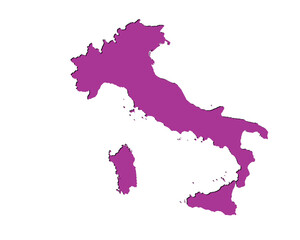 Obraz premium Map of Italy, sign silhouette. World Map Globe. Vector Illustration isolated on white background. Europe continent.