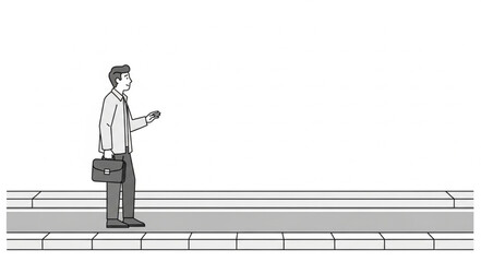 Man standing on train platform. © Injuk