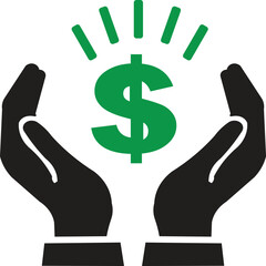 Obraz premium Hands protecting dollar symbol icon representing financial security investment protection wealth management and money safety concept vector illustration