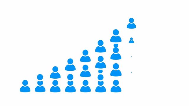 Animated Graph Showing Increasing Number of People.