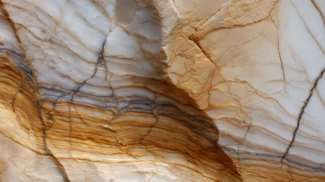 Natural rock formations show detailed patterns and colors in a remote desert area with clear sunlight highlighting the textures