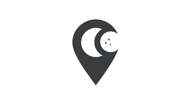 Black Location Pin Icon Design.
