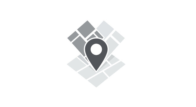 Black Location Pin on Map.