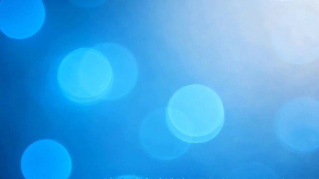 Abstract blue light bokeh effect