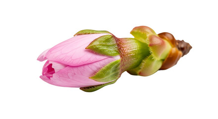 Fototapeta premium A close-up of a pink flower bud on transparent background