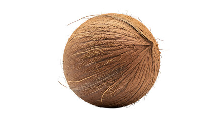 A brown coconut on transparent background